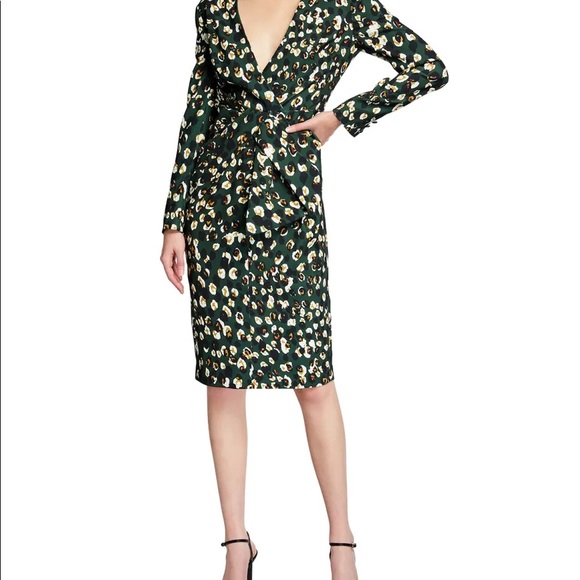 Badgley Mischka Collection V-Neck Sheath Dress - Picture 2 of 12